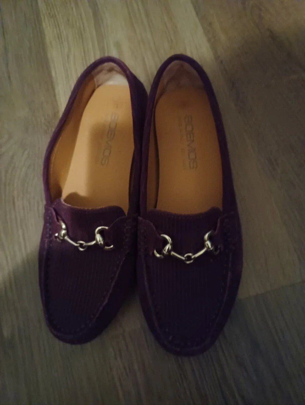 << Women’s Purple Slip-On Moccasin Loafers with Metal Bit Size 37